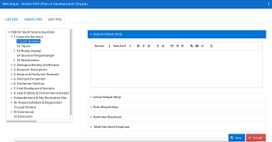 Screenshot of POD SKK Migas Web App